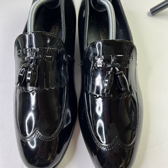 Barclay Men 11.5 M Black Patent Faux Leather Kilte Tassel Formal Shoes Prom - Picture 6 of 6